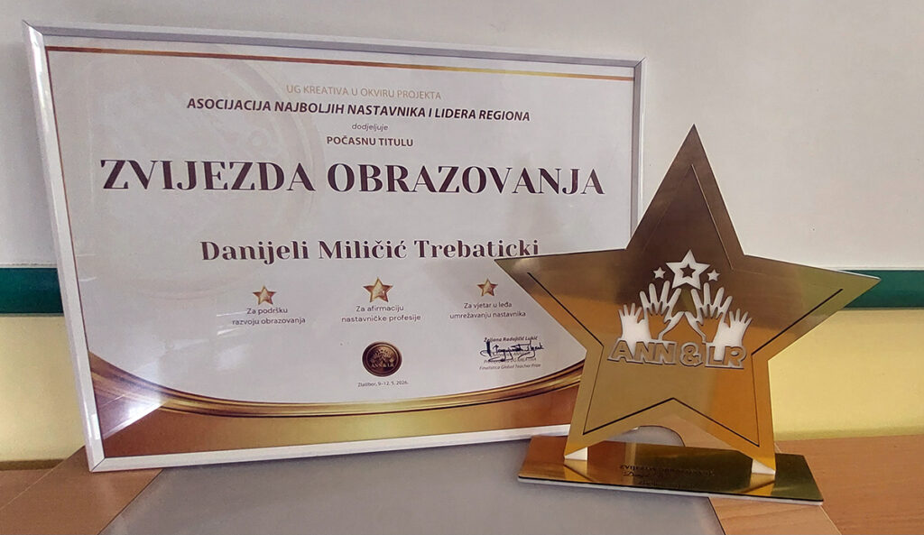 Danijela Miličić Trebaticki dobila priznanje Zvezda obrazovanja